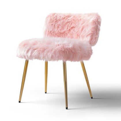 Rio Chair in Pink Faux Fur