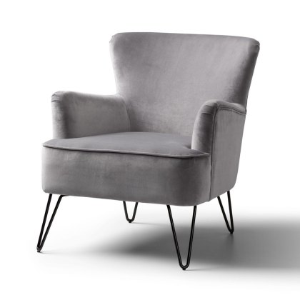 Oasis Accent Chair Grey Velvet