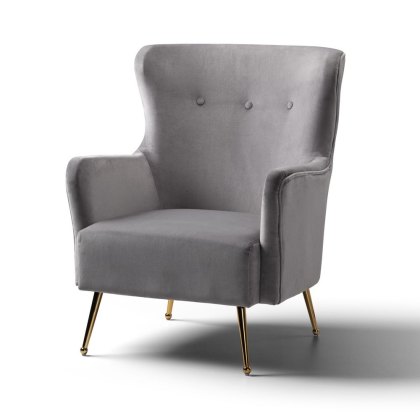 Venus Accent Chair Grey Velvet
