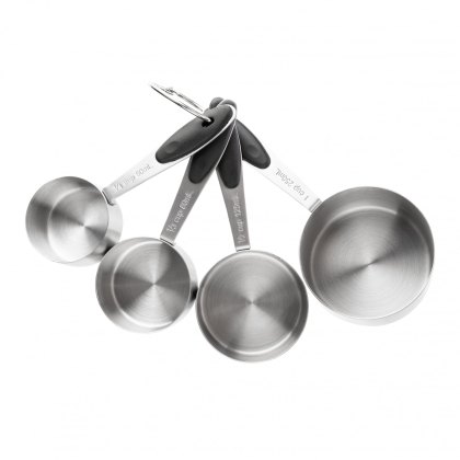 Fusion Set of 4  Stainless Steel Measuring Cups Fusion Set of 4  Stainless Steel Measuring Cups