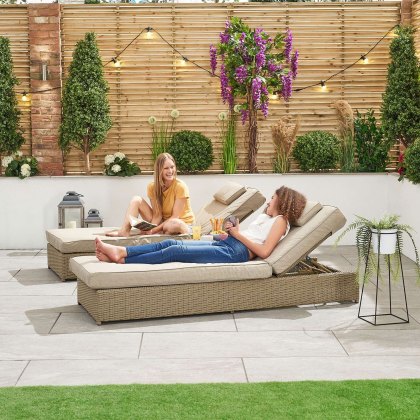 Rhodes Sun Lounger Set in Willow
