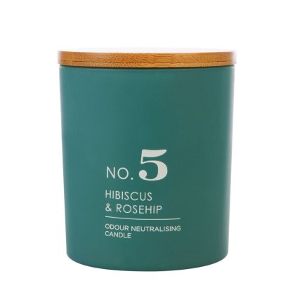 HomeScenter Matt Glass No.5 Candle Hibiscus & Rosehip