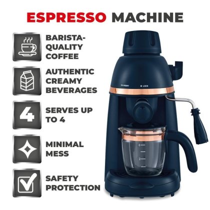 Tower Cavaletto 4 Cup Espresso Machine Blue