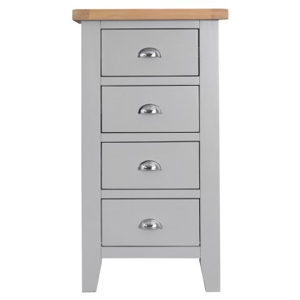 Tenby Grey 4 Drawer Narrow Chest