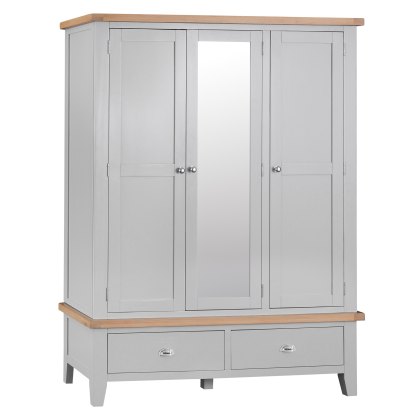 Tenby Grey Large 3 Door Wardrobe
