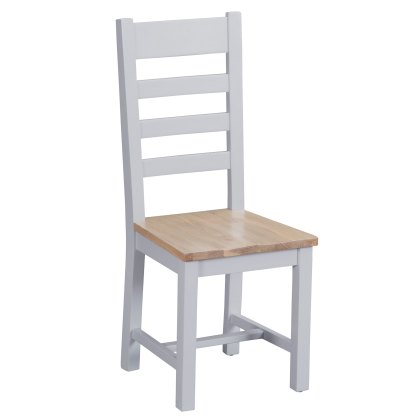 Tenby Ladder Back Chair Wooden Grey