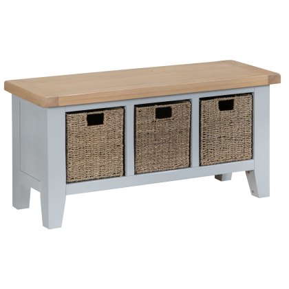 Tenby Large Hall Bench Grey