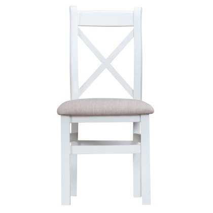 Tenby Cross Back Chair Fabric Off White