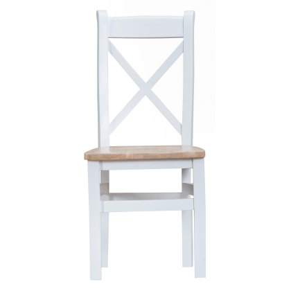 Tenby Cross Back Chair Wooden Off White