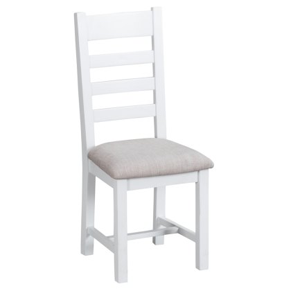 Tenby Ladder Back Chair Fabric Off White