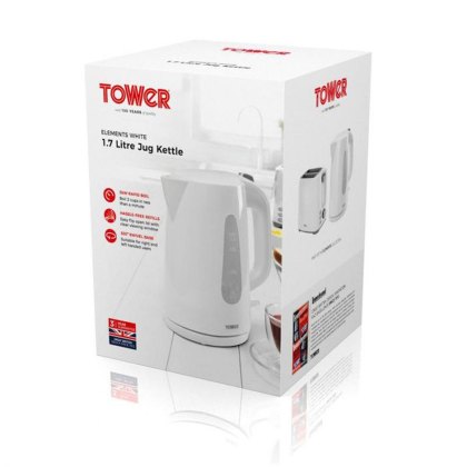 Tower Elements 1.7L White Kettle