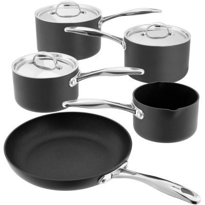 Stellar Element Hard Anodised 5 Piece Non Stick Pan Set Stellar Element Hard Anodised 5 Piece Non Stick Pan Set