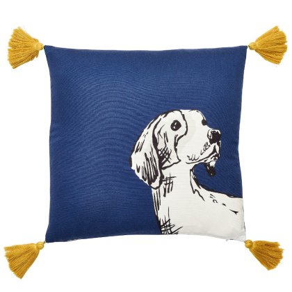 Joules Sketchy Dogs Gold Cushion