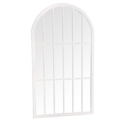 Large Arched Window Mirror White