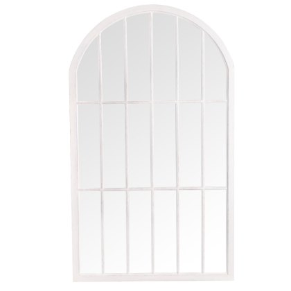 Large Arched Window Mirror White