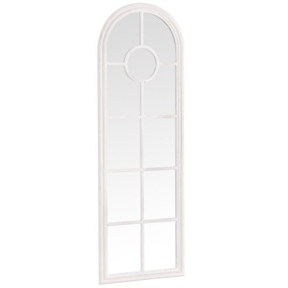 Narrow Arched Window Mirror White
