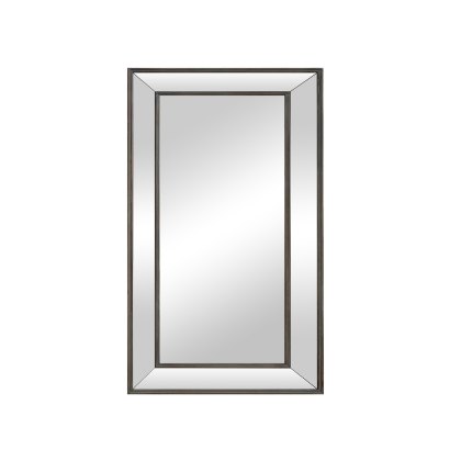 Small Bevelled Glass Mirror  Grey
