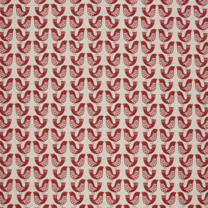 Scandi Birds Scarlet PVC Fabric Scandi Birds Scarlet PVC Fabric