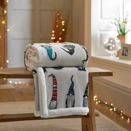 Gonks 21 Sherpa Lined Fleece Throw