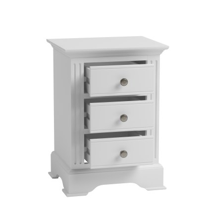 Turin Large Bedside Table White