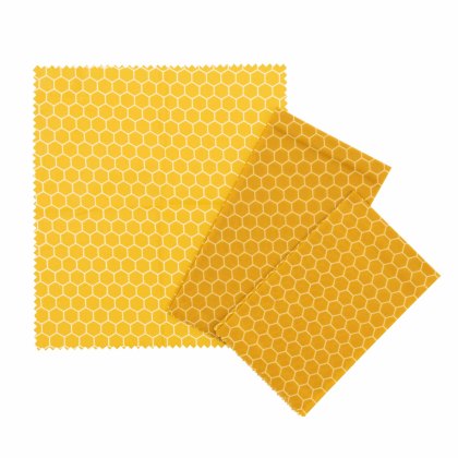 Kitchen Pantry Pack of 3 Yellow Honeycomb Beeswax Wraps