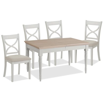 Annecy Extending dining Table  & 4 Cross Back Chairs Smoke Grey