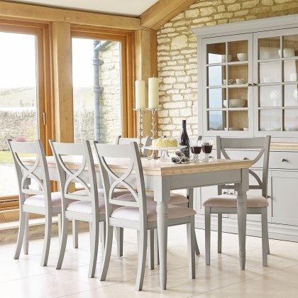 Annecy Extending dining Table  & 6 Cross Back Chairs Smoke Grey