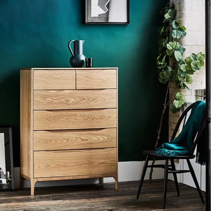 Ercol Rimini 6 Drawer Tall Wide Chest