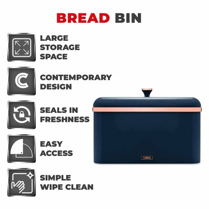 Tower Cavaletto Bread Bin Blue