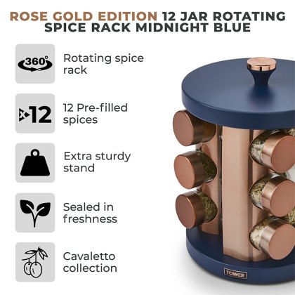 Tower Cavaletto 12 Jar Spice Rack Blue