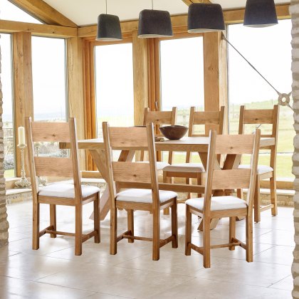 Fairford Cross Leg Extending Dining Table and 6 Dining Chairs