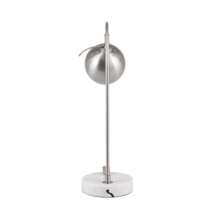 Feliciani Brush Silver Metal and White Marble Task Lamp