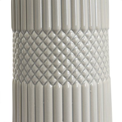 Meribel Grey Geo Textured Tall Ceramic Table Lamp