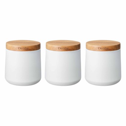 Denby Set of 3 White Storage Cannisters