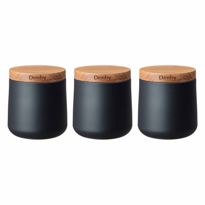 Denby Set of 3 Black Storage Cannisters