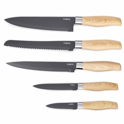 Tower Scandi 5 Piece Knife Block