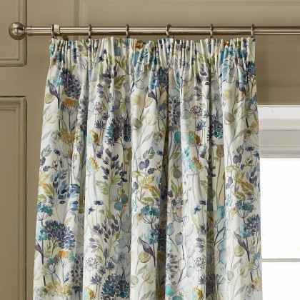 Voyage Hedgerow Sky Pencil Pleat Ready Made Curtains