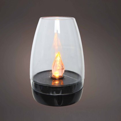 Solar table light plastic flame