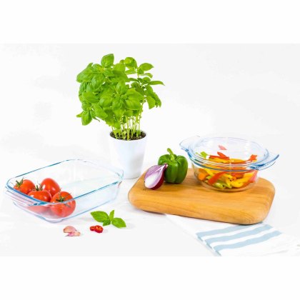 Pyrex 2 Piece Roaster Set Rectangle & Round