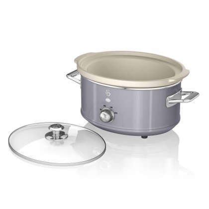 Swan Retro 3.5L Slow Cooker Grey