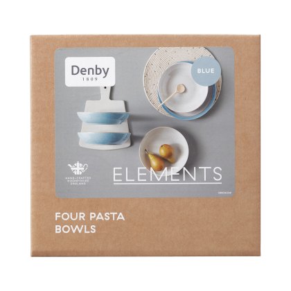 Denby Elements Blue 4 Piece Pasta Bowl Set