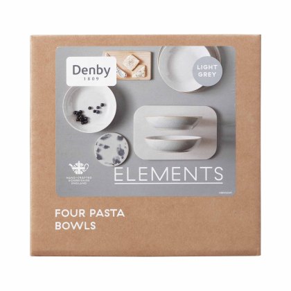 Denby Elements Grey 4 Piece Pasta Bowl Set