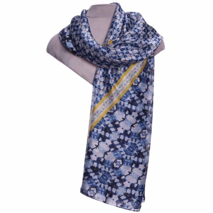 Zelly Blue Abstract Stripe Scarf Zelly Blue Abstract Stripe Scarf