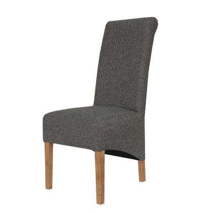 Scroll Back Chair in Dark Grey