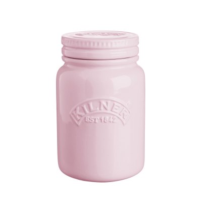 Kilner Ceramic Dusty Pink Push Top Storage Jar Kilner Ceramic Dusty Pink Push Top Storage Jar