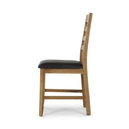 Fenwick Victoria Pair of Dining Chairs in PU Brown
