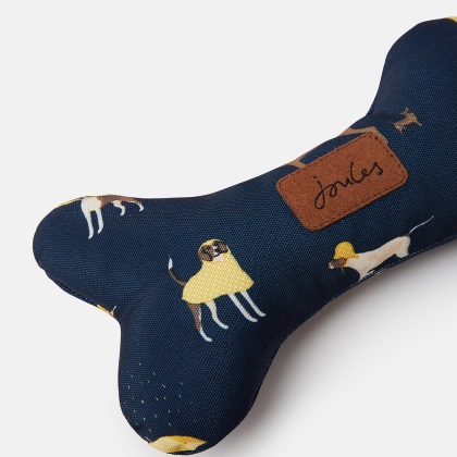 Joules Plush Navy Dog Print Bone
