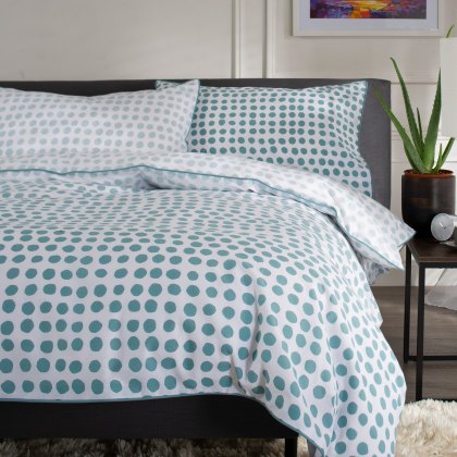 The Lyndon Company Dots Green Duvet Cover Set