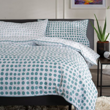 The Lyndon Company Dots Green Single Duvet Cover Set