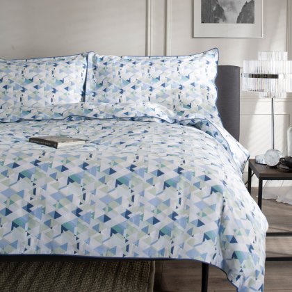 The Lyndon Company Geo Blue Single Duvet Cover Set